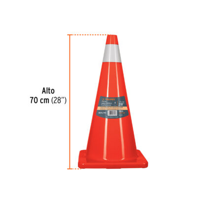 Cono de seguridad de PVC de 70 cm con reflectivos TRUPER - Imagen 2