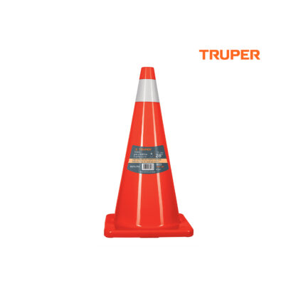 Cono de seguridad de PVC de 70 cm con reflectivos TRUPER