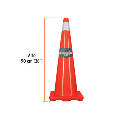 Cono de seguridad de PVC de 90 cm con reflectivos TRUPER - Imagen 2