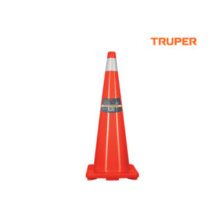 Cono de seguridad de PVC de 90 cm con reflectivos TRUPER