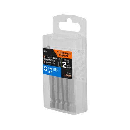 Estuche con 5 puntas de cruz PH0 largo 2" TRUPER - Imagen 4
