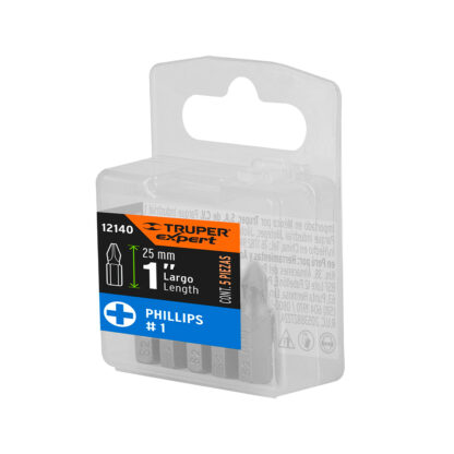 Estuche con 5 puntas de cruz PH1 largo 1" TRUPER - Imagen 4