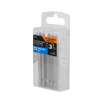 Estuche con 5 puntas de cruz PH1 largo 3" TRUPER - Imagen 4