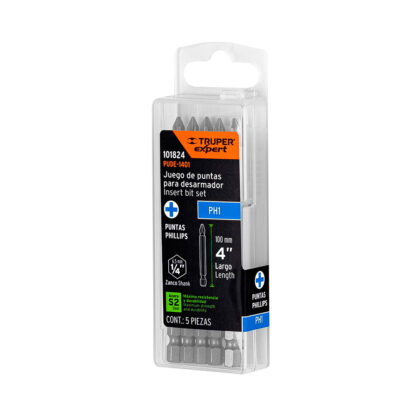 Estuche con 5 puntas de cruz PH1 largo 4" TRUPER - Imagen 3