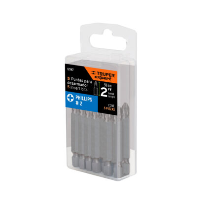 Estuche con 5 puntas de cruz PH2 largo 2" TRUPER - Imagen 4