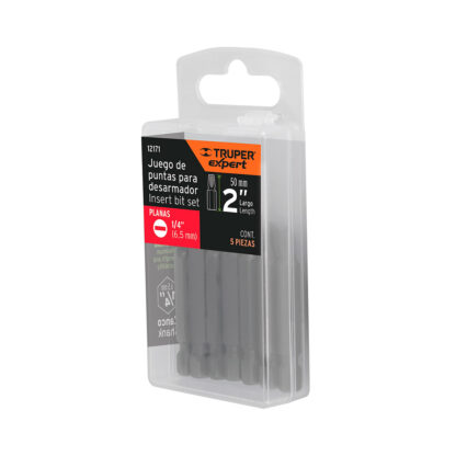 Estuche con 5 puntas planas de 1/4" largo 2" TRUPER - Imagen 4