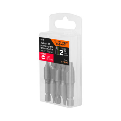 Estuche con 5 puntas planas de 3/8" largo 2" TRUPER - Imagen 4