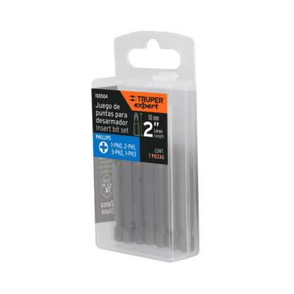 Estuche con 7 puntas de cruz combinadas largo 2" TRUPER - Imagen 4