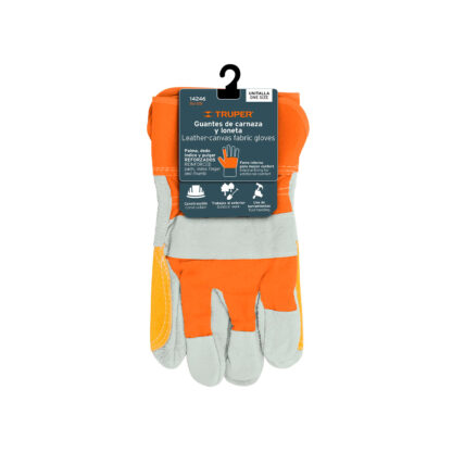 Guantes de carnaza y loneta con refuerzo TRUPER - Imagen 2