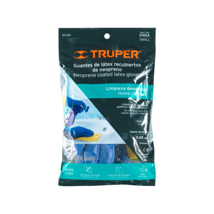 Guantes de látex reforzados para limpieza talla chica TRUPER - Imagen 3