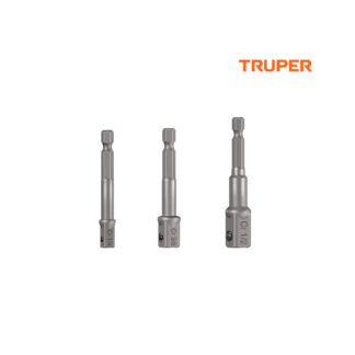 Juego de 3 adaptadores para dados de 1/4", 3/8" y 1/2" TRUPER