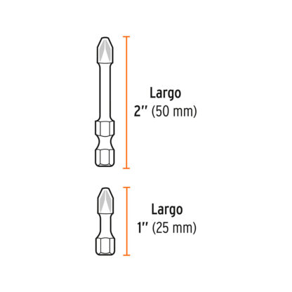 Juego de 40 puntas de impacto mixtas largos 1" y 2" TRUPER - Imagen 3