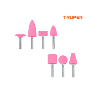 Juego de 7 piedras montadas zanco 1/4" TRUPER