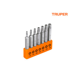 Juego de 7 puntas torx combinadas con seguro largo 2" TRUPER