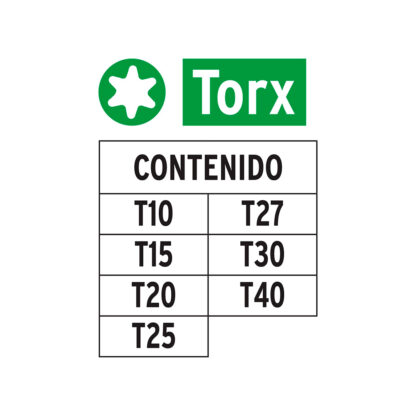 Juego de 7 puntas torx combinadas largo 2" TRUPER - Imagen 2