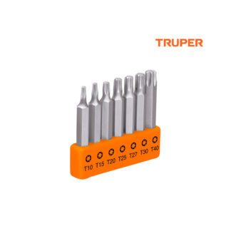 Juego de 7 puntas torx combinadas largo 2" TRUPER