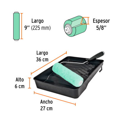 Kit para pintor con rodillo 3 piezas TRUPER - Imagen 2
