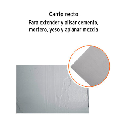Llana 11" x 5" canto recto, 6 remaches, mango plástico TRUPER - Imagen 3