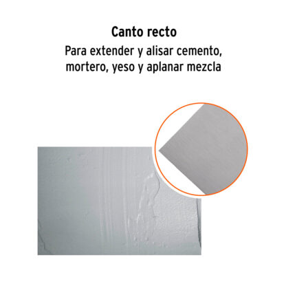 Llana 11" x 5" canto recto, 6 remaches TRUPER - Imagen 3