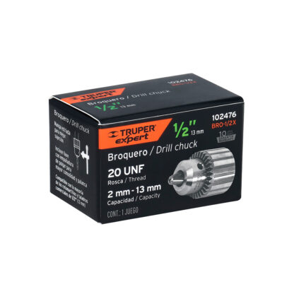 Mandril 1/2" con llave, cuerpo estriado TRUPER - Imagen 2