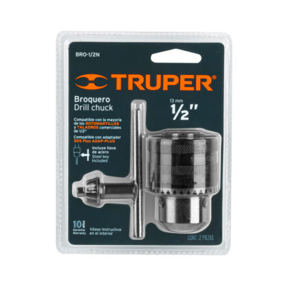 Mandril 1/2" con llave, cuerpo moleteado TRUPER - Imagen 2
