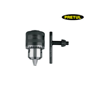 Mandril 3/8" con llave, cuerpo moleteado PRETUL