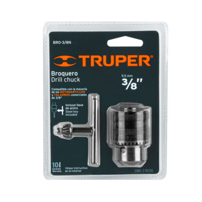 Mandril 3/8" con llave, cuerpo moleteado TRUPER - Imagen 2