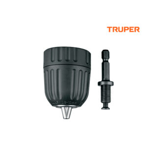Mandril 3/8" sin llave y adaptador hexagonal 1/4" TRUPER