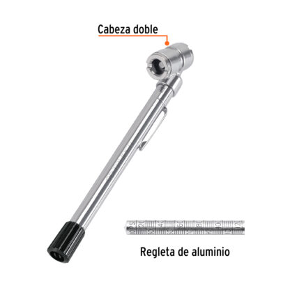 Medidor de presión tipo lápiz, 120 psi cabeza doble TRUPER - Imagen 2
