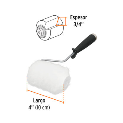 Mini rodillo para pintar 4" x 3/4" de poliéster TRUPER - Imagen 2