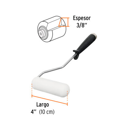 Mini rodillo para pintar 4" x 3/8" de esponja TRUPER - Imagen 2