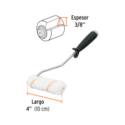Mini rodillo para pintar 4" x 3/8" de poliéster TRUPER - Imagen 2