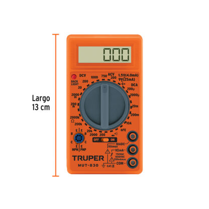 Multímetro / Multitester digital escolar TRUPER - Imagen 2