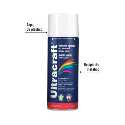 Pintura en aerosol color BLANCO BRILLANTE, Ultracraft - Imagen 2