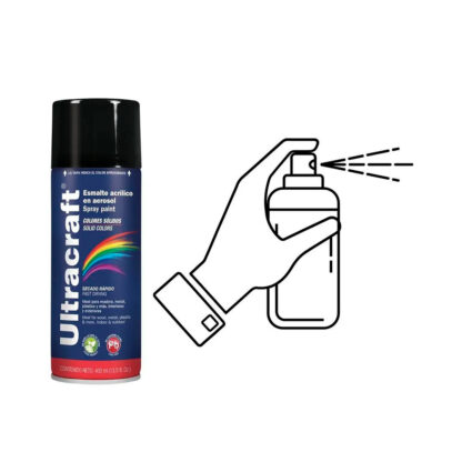 Pintura en aerosol color NEGRO BRILLANTE, Ultracraft - Imagen 3