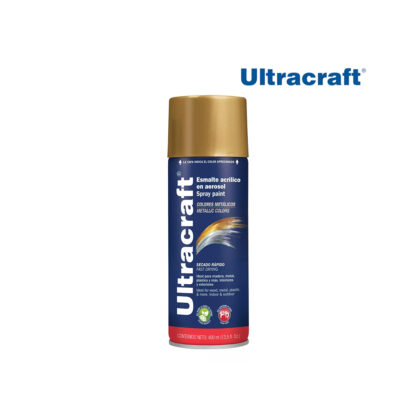 Pintura en aerosol metálico color DORADO, Ultracraft