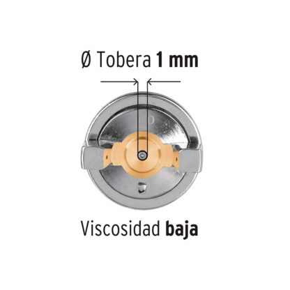 Pistola de aire de gravedad HVLP para pintar, vaso plástico 120 ml TRUPER - Imagen 3