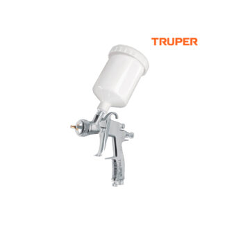 Pistola de aire de gravedad LVLP para pintar, vaso plástico 500 ml, 1.7 mm TRUPER