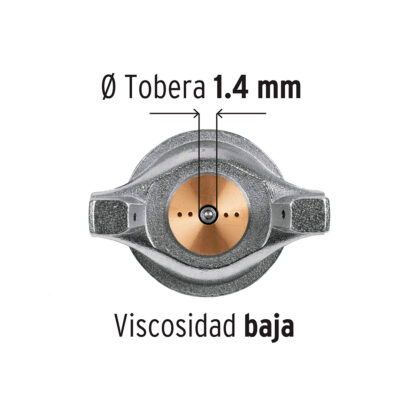 Pistola de aire de gravedad LVMP para pintar, vaso aluminio 400 ml, 1.4 mm TRUPER - Imagen 3