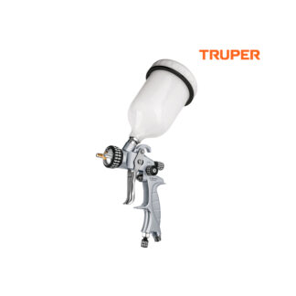 Pistola de aire de gravedad LVMP para pintar, vaso plástico 600 ml TRUPER