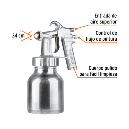Pistola de aire para pintar de baja presión, entrada superior TRUPER - Imagen 2