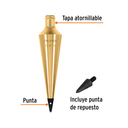 Plomada de latón 16 oz TRUPER - Imagen 2