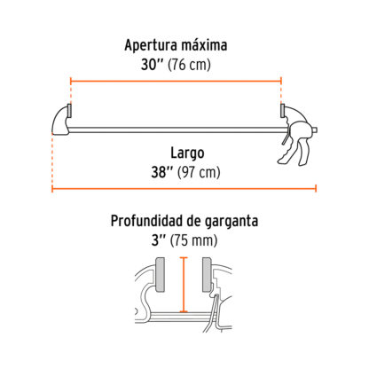 Prensa con ajuste rápido 30", uso rudo TRUPER - Imagen 2