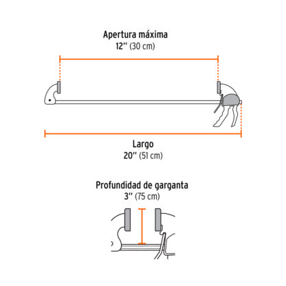 Prensa de ajuste rápido 12" uso rudo TRUPER - Imagen 2