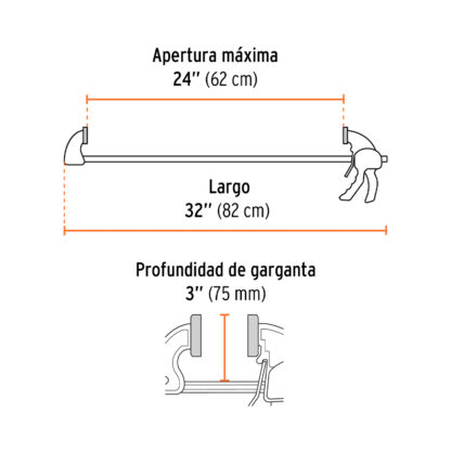 Prensa de ajuste rápido 24" uso rudo TRUPER - Imagen 2