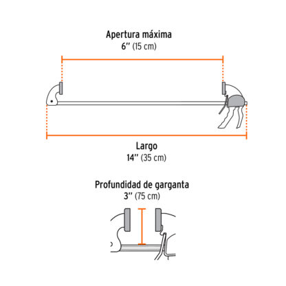 Prensa de ajuste rápido 6" uso rudo TRUPER - Imagen 2