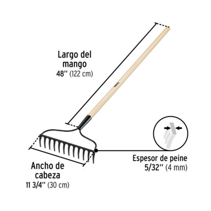 Rastrillo de arco de 12 dientes PRETUL - Imagen 2