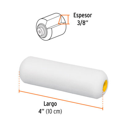 Repuesto mini rodillo 4" x 3/8" esponja TRUPER - Imagen 2