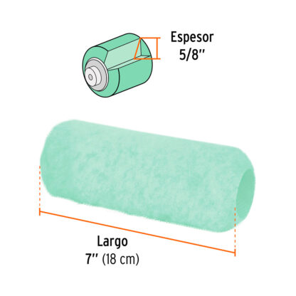 Repuesto para rodillo 7" superficies poco rugosas TRUPER - Imagen 2