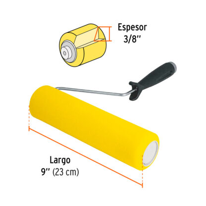 Rodillo para pintar 9" de esponja TRUPER - Imagen 2